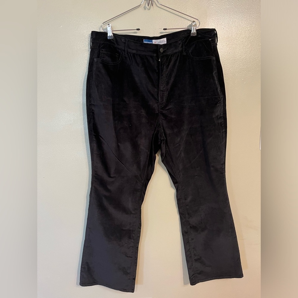 Old Navy Womens Plus Velvet Black Kickers Boot Cut Stretch Dress Pants Sz 22